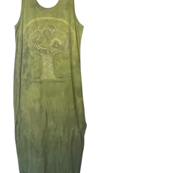 The Mountain Size XL Tank Dress Maxi Celtic Tree Of Life Forest Green - Picture 2 of 6